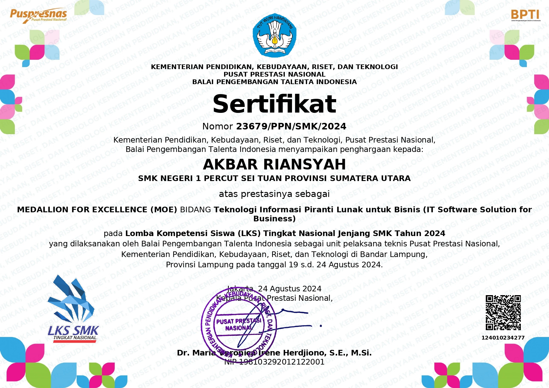 IT Software Solution for Business competition (Medallion For Excellence)